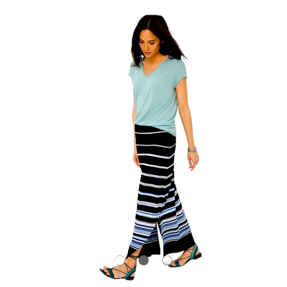 White House Black Market black gradient stripe convertible maxi skirt Si…